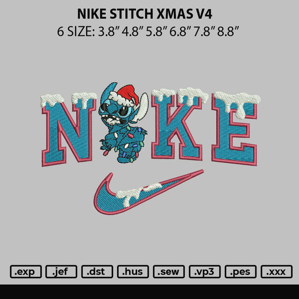 Nike Stitch Xmas V4 Embroidery File 6 sizes