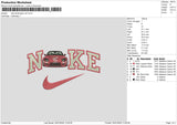 Nike Pink Car 02 Embroidery File 6 sizes