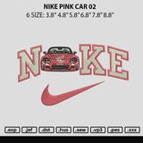 Nike Pink Car 02 Embroidery File 6 sizes