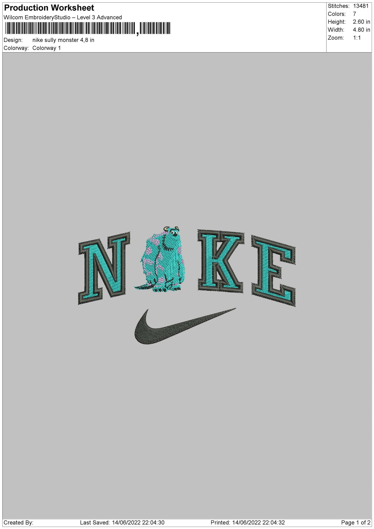 Nike Sulley Embroidery File 4 size
