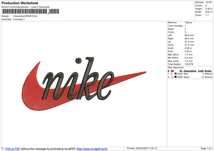 Nikeswoosh26526 Embroidery File 6 sizes