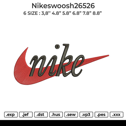 Nikeswoosh26526 Embroidery File 6 sizes