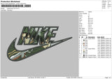Nike Swoosh AOT Embroidery File 6 size