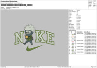 Nike Swoosh Kakashi Embroidery File 6 sizes
