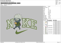Nike Swoosh Kakashi Embroidery File 6 sizes