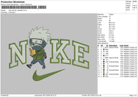 Nike Swoosh Kakashi Embroidery File 6 sizes