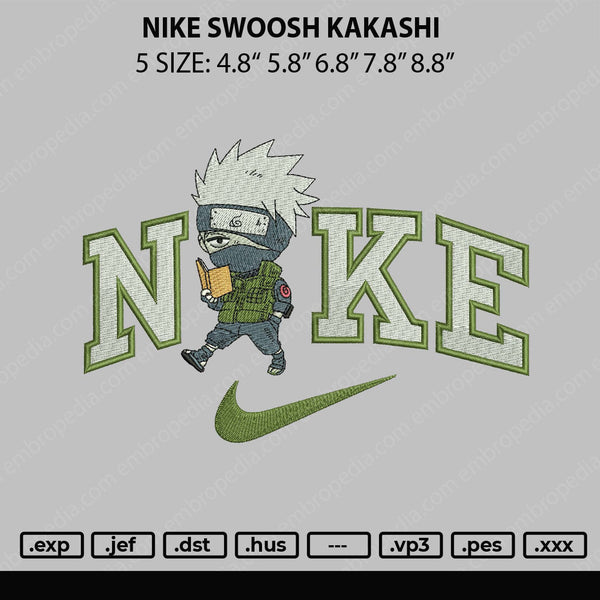 Nike Swoosh Kakashi Embroidery File 6 sizes