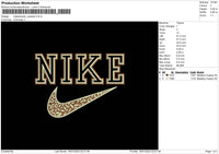 Nike Swoosh Leopard Embroidery File 6 sizes
