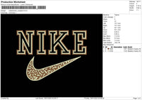Nike Swoosh Leopard Embroidery File 6 sizes