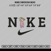 Nike Swoosh Boo Embroidery File 5 sizes