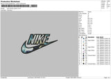Nike Swoosh Jujutsu Embroidery File 4 size