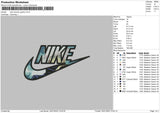 Nike Swoosh Jujutsu Embroidery File 4 size