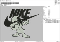 Nike Swoosh Snoopy Embroidery File 6 sizes