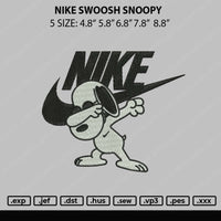 Nike Swoosh Snoopy Embroidery File 6 sizes