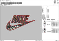 Nike Swoosh Code Geass Embroidery File 4 size