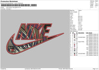 Nike Swoosh Code Geass Embroidery File 4 size