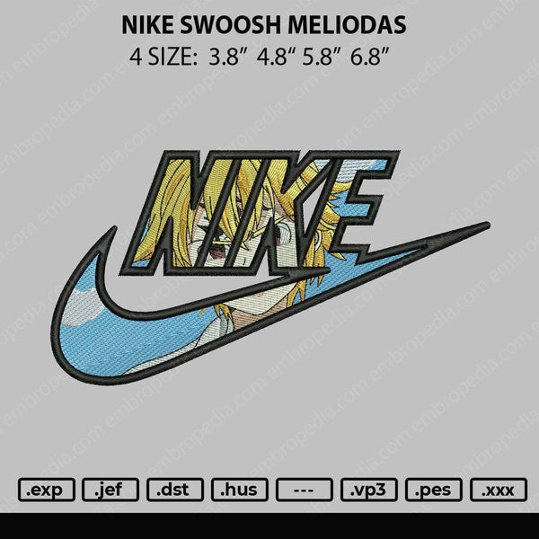 Nike Swoosh Meliodas Embroidery File 4 size