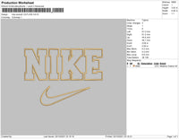 Nike Swoosh Outline Embroidery File 4 size