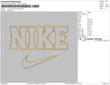 Nike Swoosh Outline Embroidery File 4 size