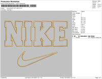 Nike Swoosh Outline Embroidery File 4 size