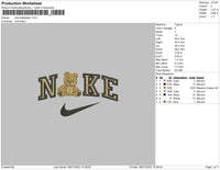Nike TeddyBear Embroidery File 4 sizes