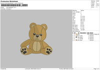 Teddy Bear Embroidery File 4 sizes