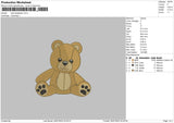 Teddy Bear Embroidery File 4 sizes