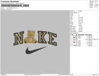Nike TeddyBear Embroidery File 4 sizes