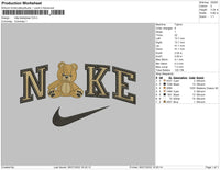 Nike TeddyBear Embroidery File 4 sizes
