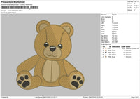 Teddy Bear Embroidery File 4 sizes