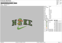 Nike Turtle V2 Embroidery File 4 size