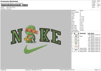 Nike Turtle V2 Embroidery File 4 size