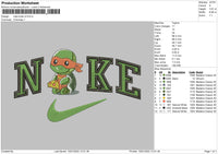 Nike Turtle V2 Embroidery File 4 size