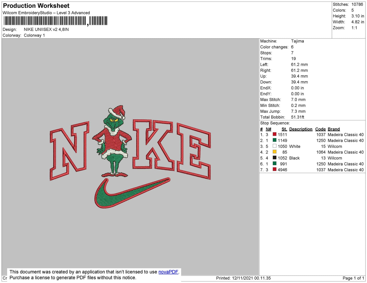Nike Unisex V2 Embroidery File 4 size