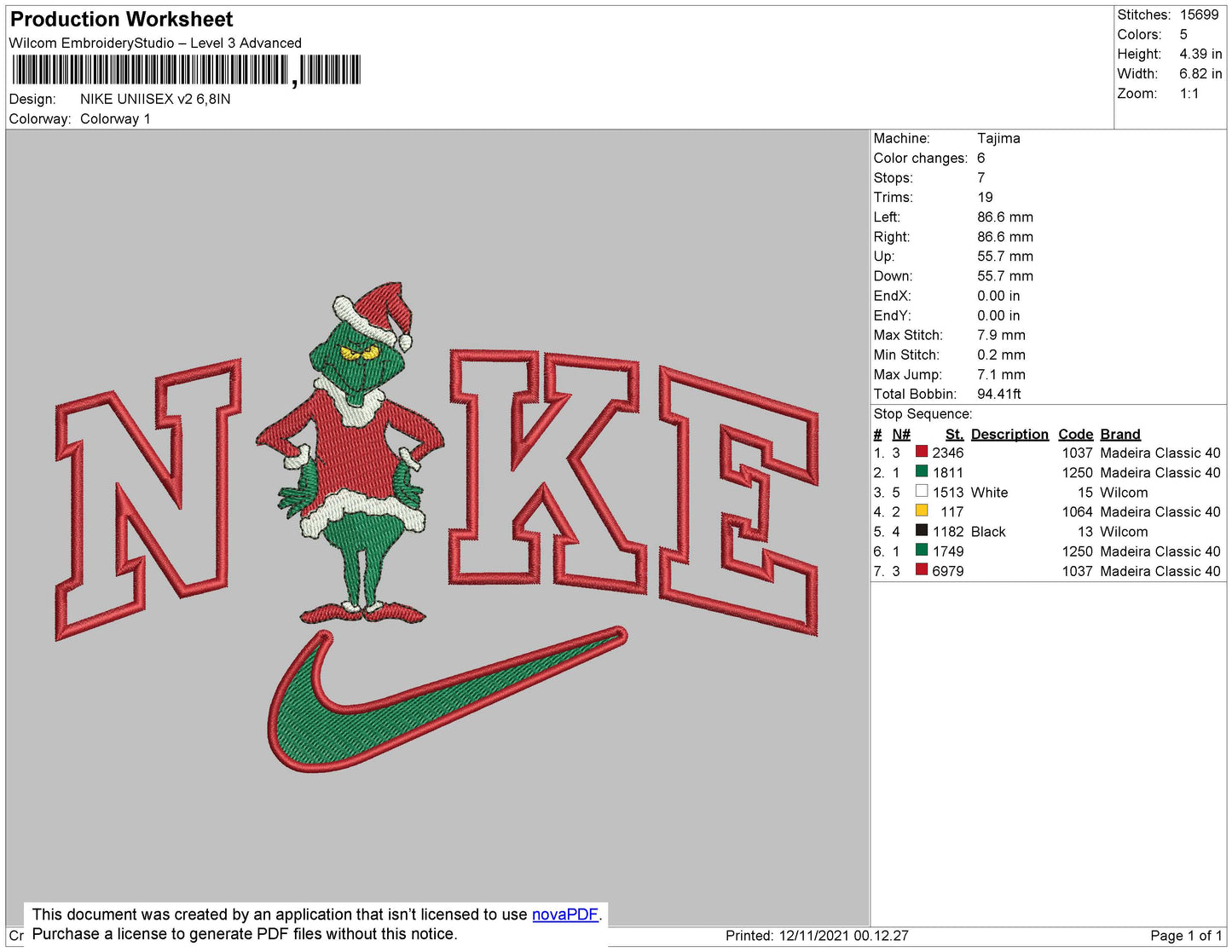 Nike Unisex V2 Embroidery File 4 size