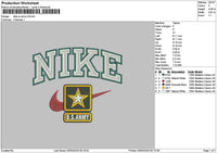 Nike Army 01 Embroidery File 6 sizes