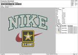 Nike Army 01 Embroidery File 6 sizes