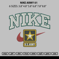 Nike Army 01 Embroidery File 6 sizes