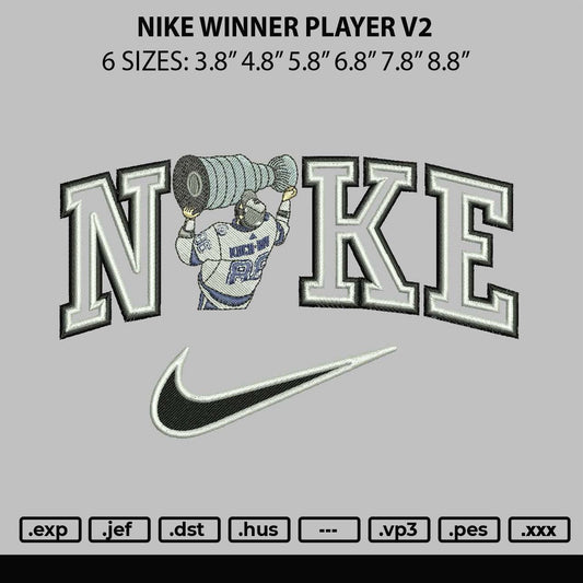 Nike Winner Player v2 Embroidery File 6 sizes