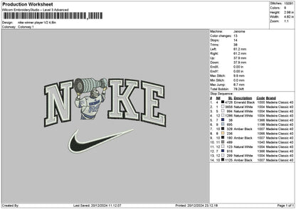 Nike Winner Player v2 Embroidery File 6 sizes