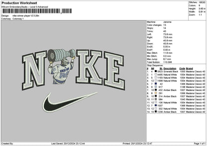 Nike Winner Player v2 Embroidery File 6 sizes