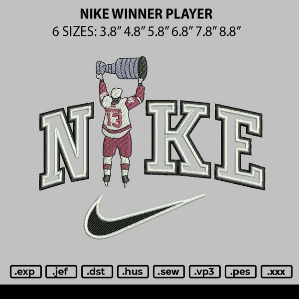 Nike Winner Player Embroidery File 6 sizes