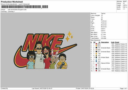 Nike Bobs Embroidery Machine Design File 6 sizes