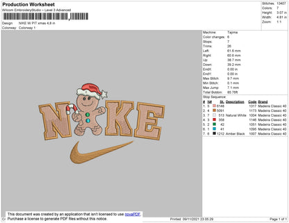 Nike W Pit Xmas Embroidery File 4 size