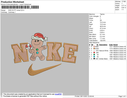 Nike W Pit Xmas Embroidery File 4 size