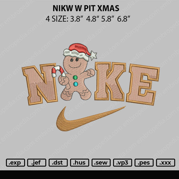 Nike W Pit Xmas Embroidery File 4 size