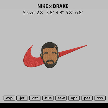 Nike X Drake V01 Embroidery File 5 size