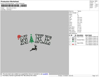 Nike Xmas Embroidery File 4 size