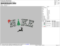 Nike Xmas Embroidery File 4 size