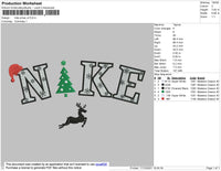 Nike Xmas Embroidery File 4 size